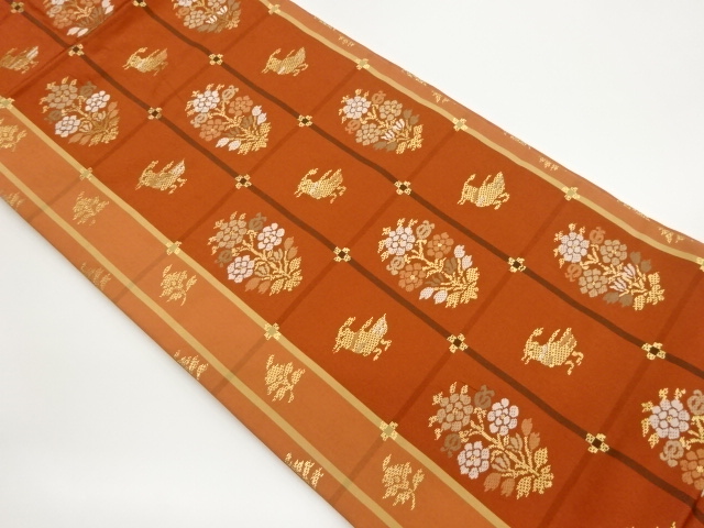 JAPANESE NAGOYA OBI / WOVEN FLORAL PLANTS